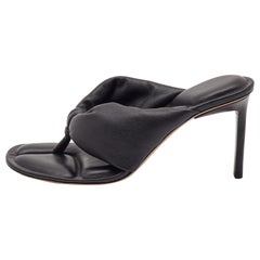 Jacquemus Black Leather Marathon Running Mules Size 38