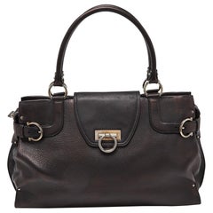 Salvatore Ferragamo Black Leather Virna Tote