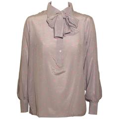 Vintage Valentino Silk Pussy Bow Blouse