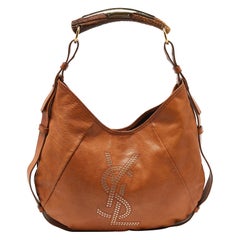 Yves Saint Laurent Brown Leather Mombasa Hobo