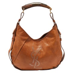 Yves Saint Laurent Brown Leather Mombasa Hobo 