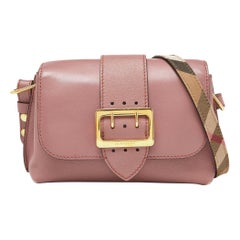 Burberry Blush Pink Leather Small Buckle Crossbody Bag