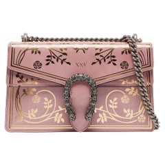 Gucci Pink/Gold Leather Small Garden Dionysus Shoulder Bag