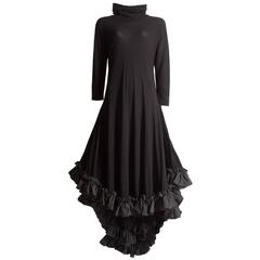 Yohji Yamamoto black ruffled swing dress, circa 1999