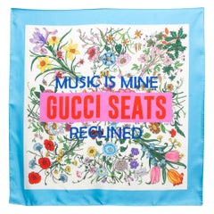Gucci X Sony Music Multicolor Floral Print Silk Square Scarf