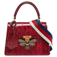 Gucci Red Ayers Small Queen Margaret Top Handle Bag