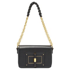 Tom Ford Black Leather Small Natalia Shoulder Bag