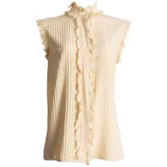 Chanel ivory silk pintuck blouse, circa 1970 1