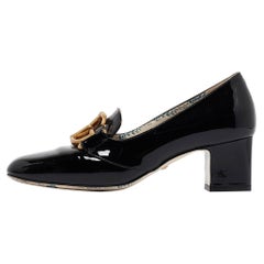 Gucci Black Patent Leather GG Marmont Pumps Size 36.5