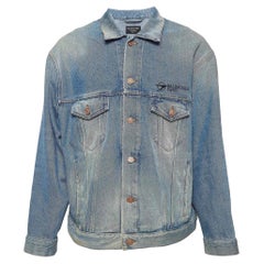 Balenciaga Blue Washed Denim Oversized Jacket XS