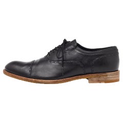 Louis Vuitton Schwarzes Leder-Spitzen- Oxford Größe 43 