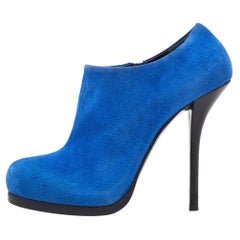 Balenciaga Blue Suede Ankle Booties Size 39