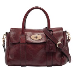 Mulberry - Petit sac à main Bayswater en cuir bordeaux