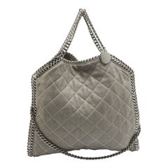 Stella McCartney Grey Quilted Faux Suede Falabella Tote