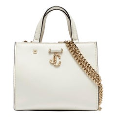 Jimmy Choo White Leather Varenne Tote 