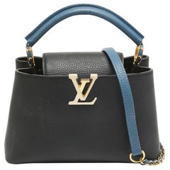 Louis Vuitton Black/Blue Taurillon Leather Capucines BB Bag