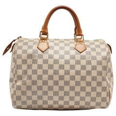 Used Louis Vuitton Damier Azur Canvas Speedy 30 Bag