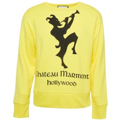 Gucci X Chateau Marmont Pulloverhemd mit gelbem Druck und Rundhalsausschnitt XS 