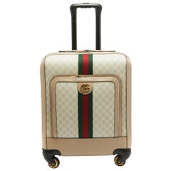 Gucci Beige GG Supreme Canvas and Leather Small Savoy Cabin Trolley