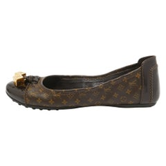 Louis Vuitton Monogram Canvas and Patent Leather Lovely Ballet Flats Size 38