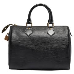 Used Louis Vuitton Black Epi Leather Speedy 25 Bag