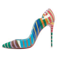 Christian Louboutin Multicolor Printed Patent Leather Hot Chick Pumps Size 42