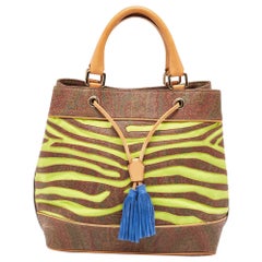 Etro Multicolor Paisley Print Coated Canvas and Leather Tassel Bucket Bag