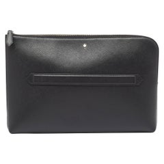 Montblanc Black Leather Meisterstuck Zip Pouch