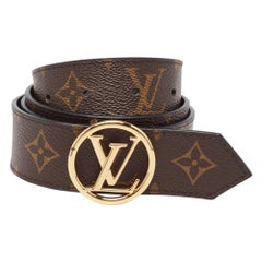 Louis Vuitton Black Epi Leather LV Circle Reversible Belt 85CM