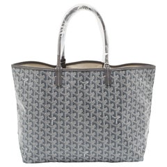 Used Goyard Grey Goyardine Coated Canvas and Leather Saint Louis PM Tote