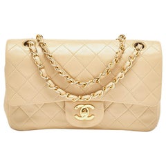 Chanel Beige Quilted Leather Medium Classic Double Flap Bag