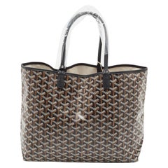 Used Goyard Black Goyardine Coated Canvas and Leather Saint Louis PM Tote