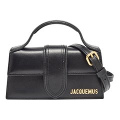 Jacquemus Black Leather Mini Le Bambino Top Handle Bag