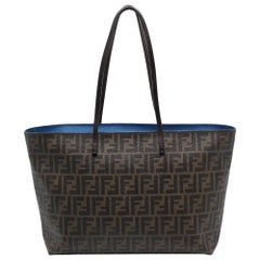 Fendi Tobacco Zucca Coated Canvas Medium Roll Shopper Tote