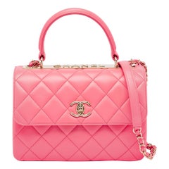 Chanel Pink Quilted Leather Small Trendy CC Top Handle Bag
