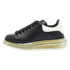 Alexander McQueen Black/White Leather Oversized Sneakers Size 35