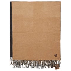 Burberry Black/Camel Brown Brushed Cashmere Reversible Scarf
