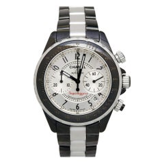Used Chanel Silver Ceramic Aluminium J12 Superleggera H1624 Automatic Wristwatch 41mm