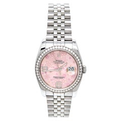 Rolex Montre-bracelet Datejust 116244-0004 en or rose 18 carats, acier inoxydable et diamants 36 mm