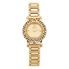 Versace Champagner Edelstahl Greca Glam VE2Q00422 Armbanduhr 29 mm