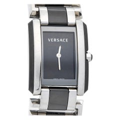 Versace Black Stainless Steel Ceramic Era 70Q99D009SC09 Montre-bracelet pour femme 25 mm