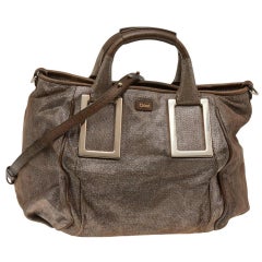 Chloe Beige Shimmering Suede Medium Ethel Satchel