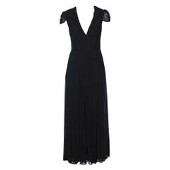 Class by Roberto Cavalli Schwarzes gerafftes Maxikleid aus Jersey M