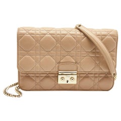 Dior Beige Cannage Leather Miss Dior Promenade Chain Bag