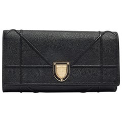 Dior Black Leather Diorama Wallet