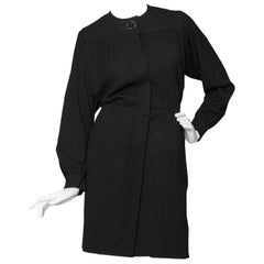 A 1980s Black Yves Saint Laurent Rive Gauche Wool Dress