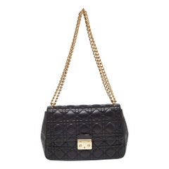 Dior Black Cannage Leather Medium Miss Dior Flap Chain Shoulder Bag