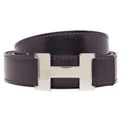 Hermes Bleu Marine Electrique Box & Togo Leather Constance Reversible Belt 90 CM
