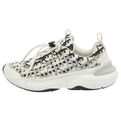 Dior White/Black Printed Fabric B24 Low Top Sneakers Size 42