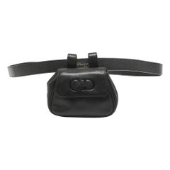 Used Dior Black Leather CD Logo Mini Belt Bag
